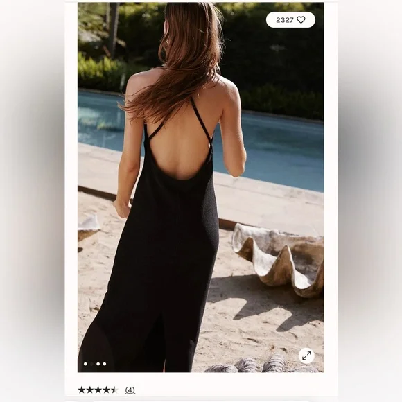 Free people Moss Midi Dress color black size S - Picture 2 of 6